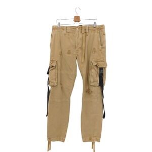 Palm Angels‎ Men's Beige Cotton Distressed Cargo Pants Size 52/XL